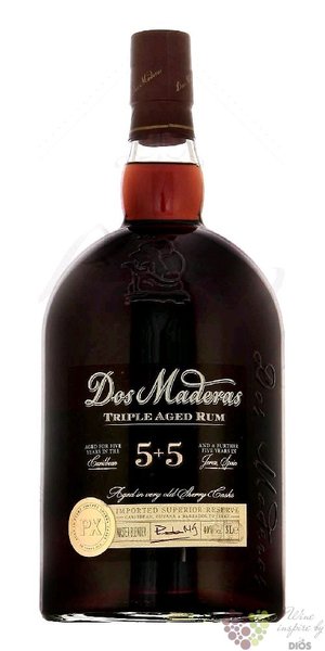 Dos Maderas  PX 5 + 5  Caribbean rum Williams &amp; Humbert 40% vol.  3.00 l
