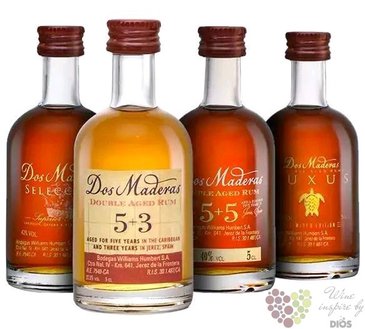 Dos Maderas  Tasting set  Caribbean rum Williams &amp; Humbert 40% vol.  4x0.05 l