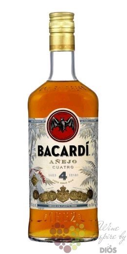 Bacardi aejo  Cuatro  aged 4 years Puerto Rican rum 40% vol.  1.00 l