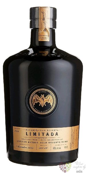 Bacardi Grand reserva  Limitada  aged Cuban rum 40% vol.  1.00 l