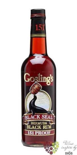 Goslings  Black Seal 151 proof  black Bermudas rum 75.5% vol.  0.70 l