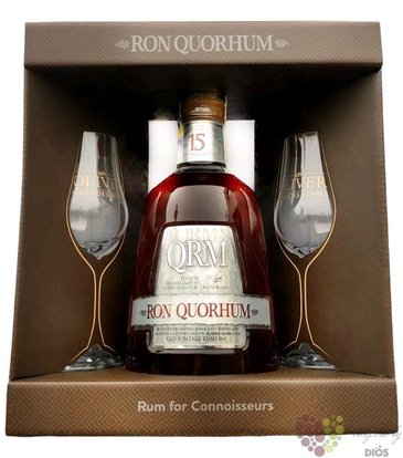 Quorhum  15 aos Solera  glass set aged Dominican rum 40% vol.  0.70 l