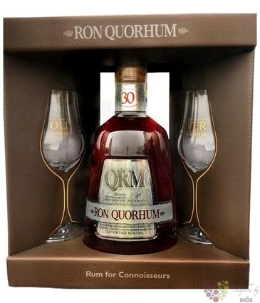 Quorhum  30 anniversary  glass set aged Dominican rum 40% vol.  0.70 l
