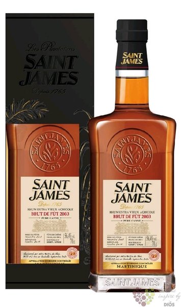 Saint James  Brut de fut Millsime  2003 vintage Martinique rum 56.4% vol. 0.70 l