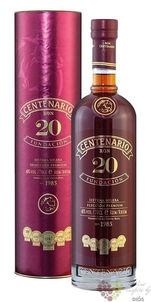 Centenario  Fundacin premium Seleccin  aged 20 years Costa Rican rum 40% vol.  0.70 l