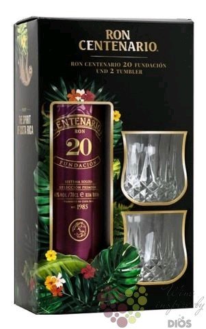 Centenario  Fundacin 20y  gift set aged 20 years Costa Rican rum 40% vol.  0.70 l