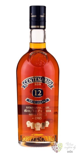 Centenario  Gran Legado  aged 12 years Costa Rican rum 40% vol.  0.70 l
