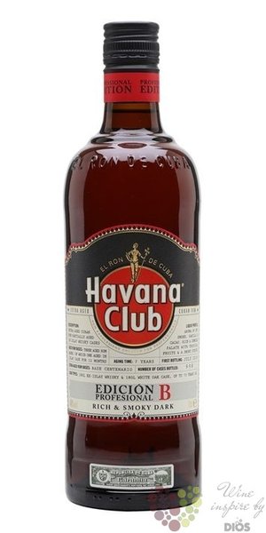 Havana Club  Profesional edition B  aged Cuban rum 40% vol.  0.70 l
