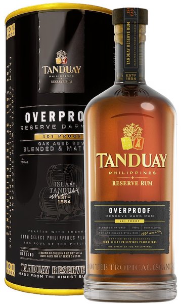 Tanduay  OVERProof Reserve  blended Filipinian rum 50.5% vol.  0.70 l