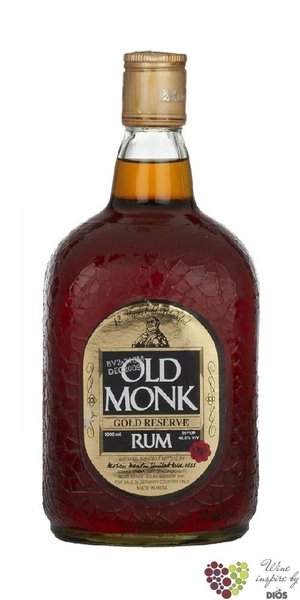 Old Monk  Gold Reserve  aged 12 years Indian rum Mohan Nagar distillers 42.8%vol.    0.70 l