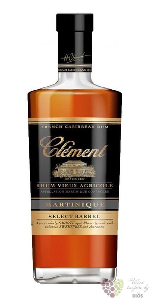 Clment  Select barrel  rum of Martinique 40% vol.  0.70 l