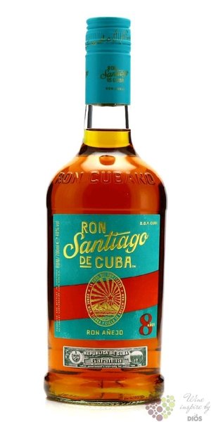 Santiago de Cuba  Aejo 8 aos  aged 8 years Cuban rum 40% vol.  0.70 l