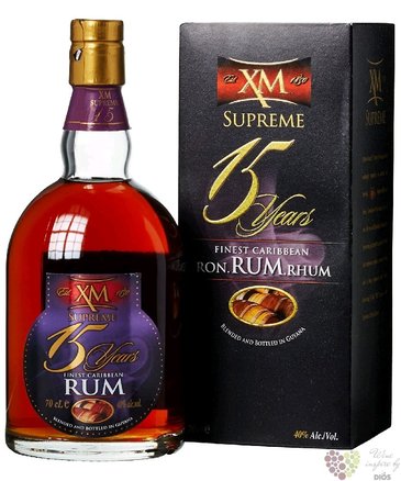 XM „ Supreme ” aged 15 years Guyanan rum 40% vol.  0.70 l