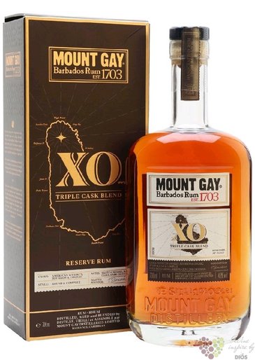 Mount Gay  XO Reserve Triple cask  aged Barbados rum 43% vol.   0.70 l