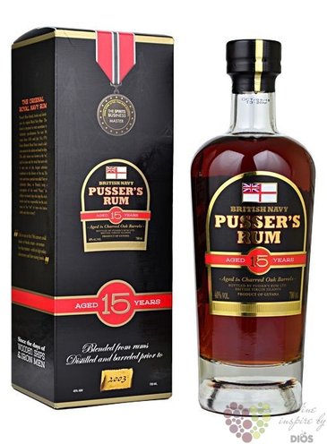 Pussers British navy  Nelsons Blood  aged 15 years rum of Virginia Islands 40% vol.   0.70 l
