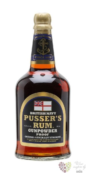 Pussers British navy  Gunpowder Black label  overproof rum of Virginia Islands 54.5% vol. 0.70 l