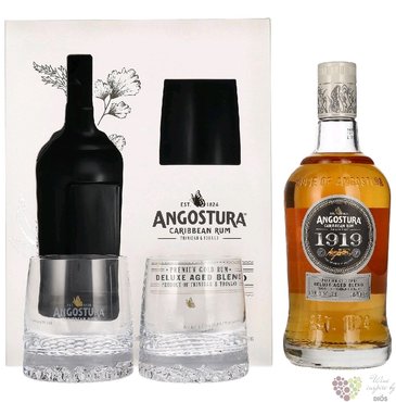 Angostura  1919 deluxe aged blend  2glass set Trinidad &amp; Tobago rum 40% vol.  0.70 l