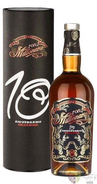 Millonario  10 aniversario reserva  gift tube aged rum of Peru 40% vol.  0.70 l