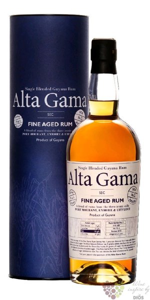Alta Gama  Sec  fine aged single blended Guyana rum 41% vol.  0.70 l