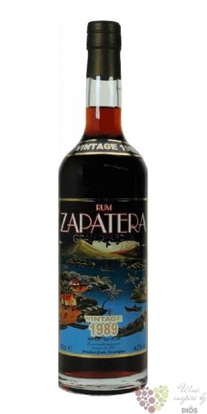 Zapatera 1989 Gran reserva Nicaraguan single barrel vintage rum 42% vol.    0.70 l