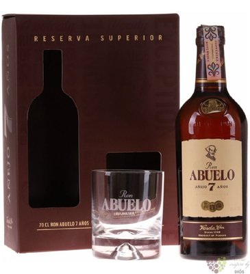 Abuelo  Aejo 7 aos  glass set aged Panamas rum 37.5% vol.  0.70 l