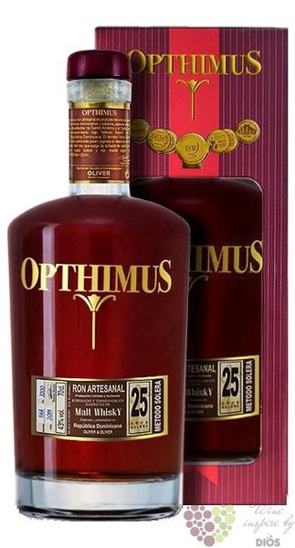 Opthimus  Malt whisky cask ed. 2021  aged 25 years Dominican rum 43% vol.  0.70 l