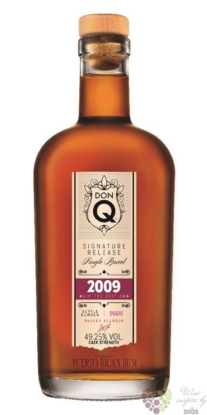 Don Q 2009  Signature release  aged single barrel Puerto Rican rum 49.3% vol.  0.70 l
