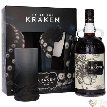 Kraken  Black spiced  glass set flavored Trinidad &amp; Tobago rum 40% vol.  1.00 l