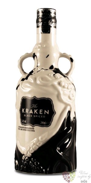 Kraken ltd.  Ceramic bottle Black &amp; White  Trinidad &amp; Tobago rum 40% vol.  0.70 l