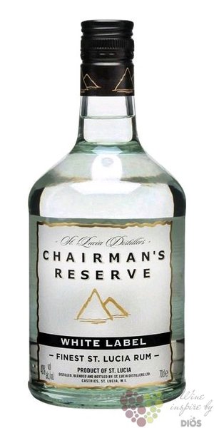 Chairmans  Reserve White Label  aged St. Lucia distillers rum 40% vol.  0.70 l