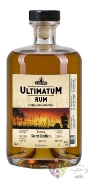 Ultimatum single cask 2004 „ Secret distillery ” aged 12 years Panamas rum 46% vol.  0.70 l