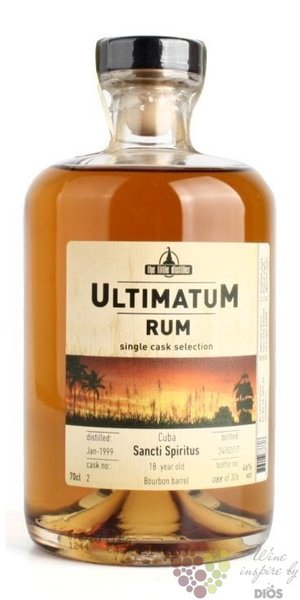Ultimatum single cask 1999 „ Sancti spiritus ” aged 18 years Cuban rum 46% vol.0.70 l
