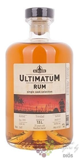 Ultimatum single cask 1991  T.D.L.  aged 25 years rum of Trinidad 46% vol.  0.70 l