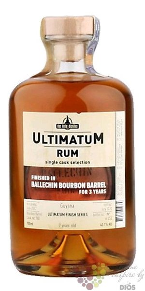 Ultimatum Single cask  Ballechin Bourbon Barrel  aged Guyanan rum 43.1% vol.  0.70 l