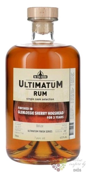 Ultimatum Single cask  Glenlossie Sherry Hogshead  aged Belize rum 43.3% vol.  0.70 l