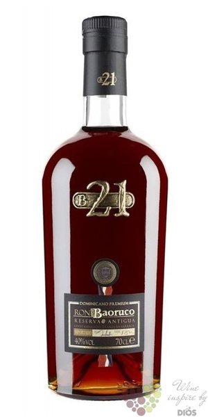 Baoruco  Reserva Antigua  aged 21 years rum of Dominican republic 40% vol.0.70 l