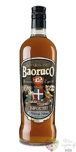 Baoruco  Gran Aejo  aged 12 years rum of Dominican republic 37.5% vol.     0.70 l