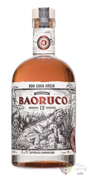 Baoruco Parque edicion limitada  Gran anejo  aged 12 years Dominican rum 37.5% vol.  0.70 l