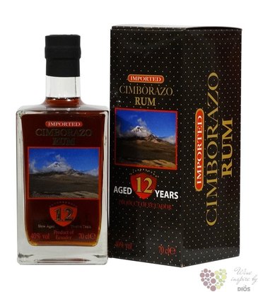 Cimborazo 12 years old aged vulcani rum of Ecuador 40% vol.    0.70 l