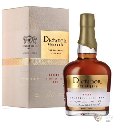 Dictador 1990  Jerarqua Pardo  unique Colombian rum 41% vol.  0.70 l