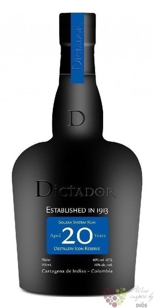 Dictador  Icon reserve  aged 20 years Colombian rum 40% vol.  0.70 l