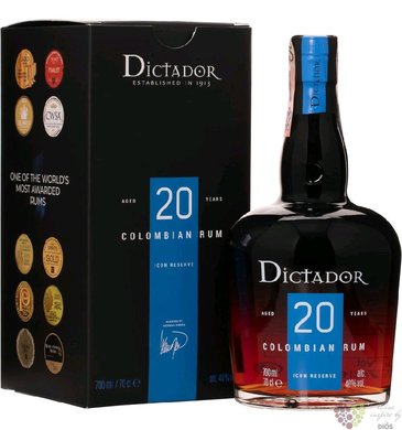 Dictador  Icon reserve  aged 20 years gift box Colombian rum 40% vol.  0.70 l