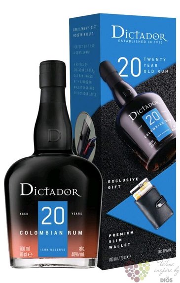 Dictador  Icon reserve  wallet set aged 20 years Colombian rum 40% vol.  0.70 l