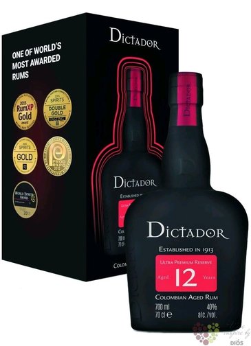 Dictador  Ultra premium reserve  gift box aged 12 years rum of Colombia 40% vol.  0.70 l