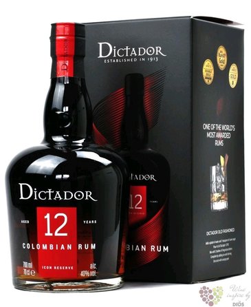 Dictador  Icon reserve  aged 12 years gift box Colombian rum 40% vol.  0.70 l
