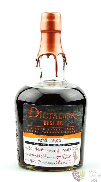 Dictador the Best of 1980 single cask Colombian rum 45% vol.   0.70 l