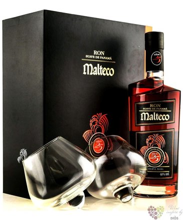 Malteco Reserva  Rara  2glass set aged 25 years Panama rum 40% vol.  0.70 l