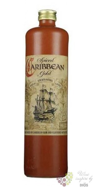 Caribbean spiced gold stone bottle flavored Panamas rum 40% vol.    0.70 l