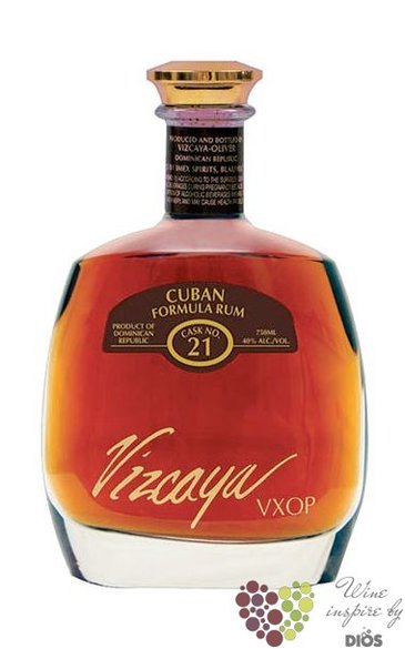 Vizcaya  Vxop cask no.21  Cuban formula rum of Dominican republic 40% vol.  0.70 l
