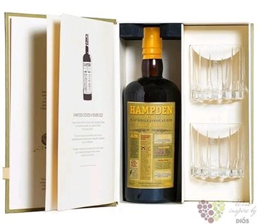 Hampden Estate  Velier Pure single  aged 8 years glass set Jamaican rum 46% vol.  0.70 l
